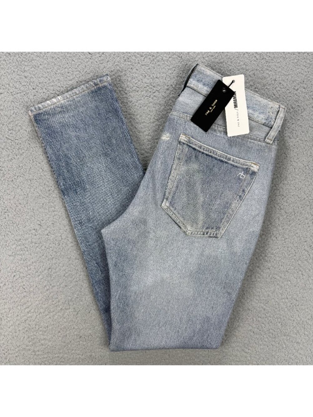 Rag & Bone Pants Mens 30 Blue Miramar Fit 3 Neo Knit Stone Wash Jeans Denim Look